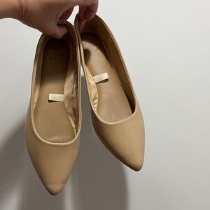Nude Pointed Toe Flats